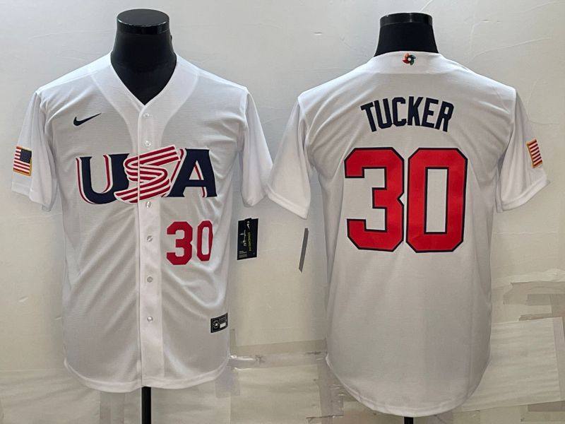 Men 2023 World Cub USA #30 Tucker White Nike MLB Jersey6